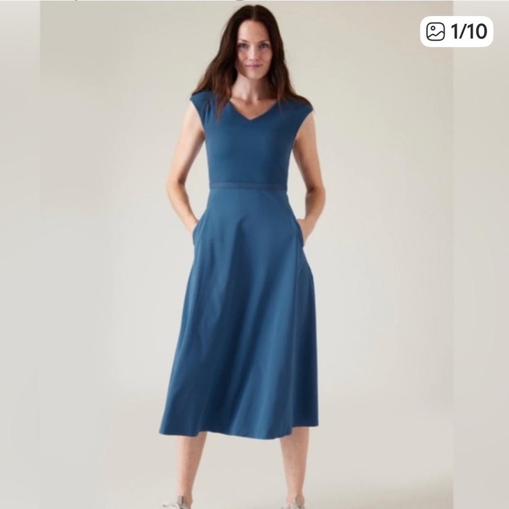 Athleta Ryder Midi Dress in Blue